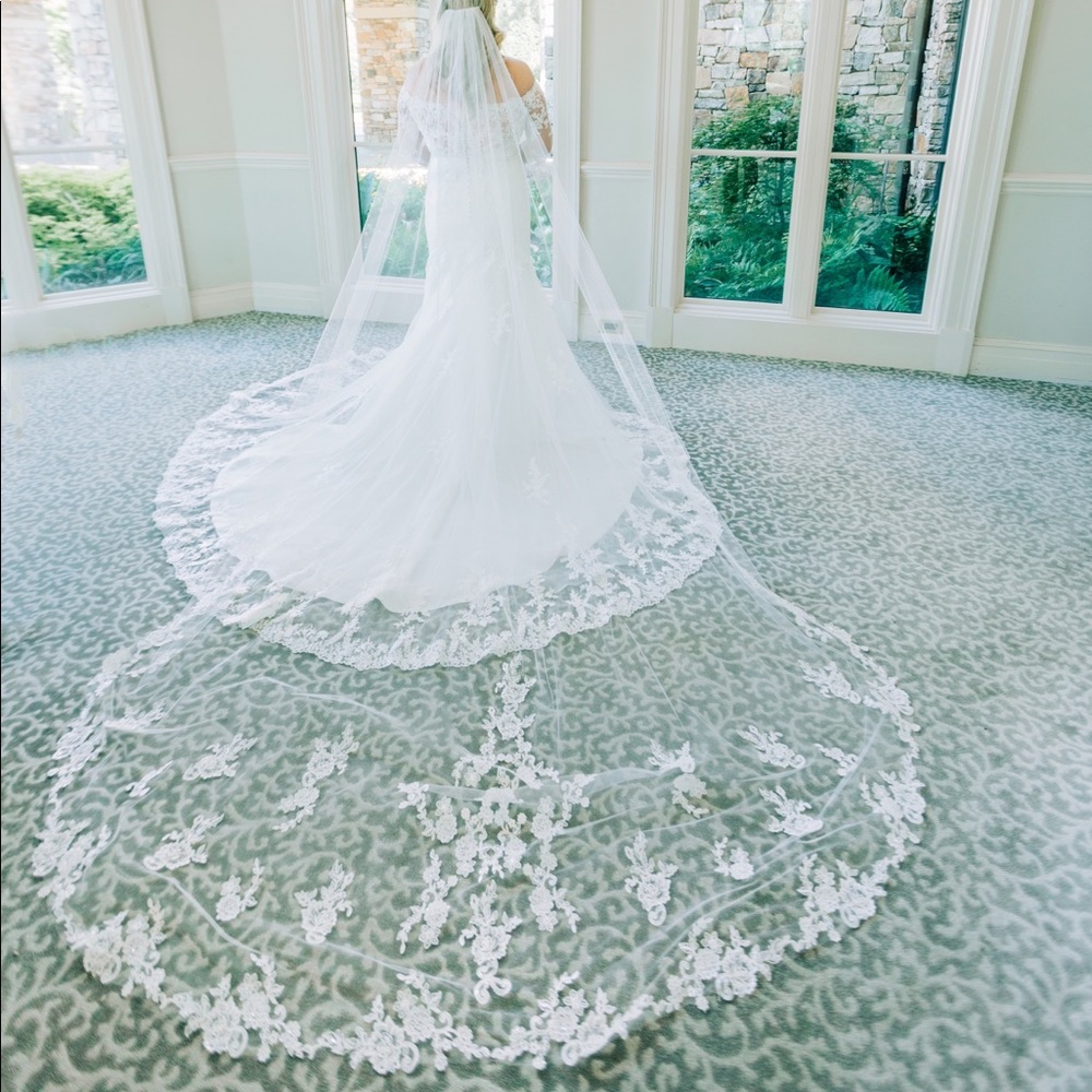 Cathedral ivory and lace veil
